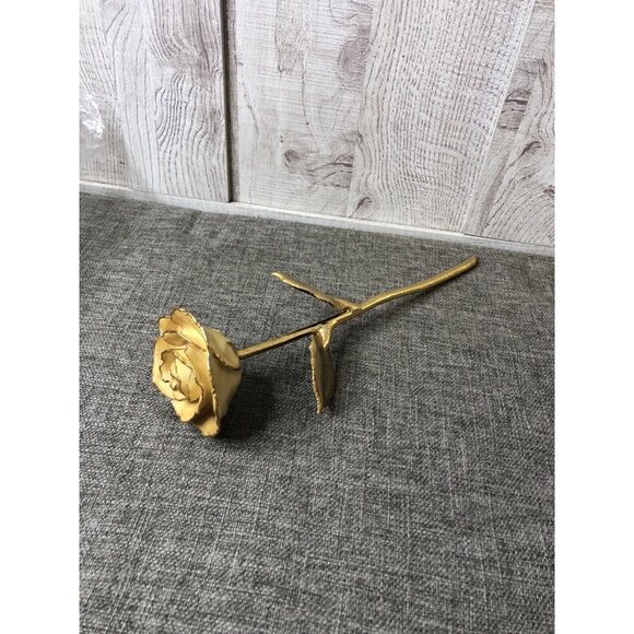 Genuine Real Yellow Rose Dipped & Preserved in 24K Gold with Gift Box - Picture 2 of 9